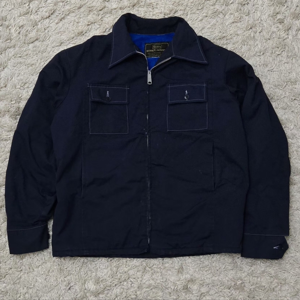 VTG 70s Sears Work'n Leisure Fleece Lined Work Jacket L